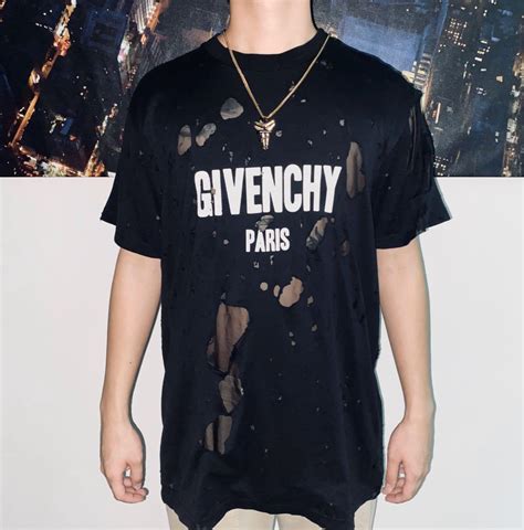 blue destroyed givenchy t shirt|Givenchy polo shirts.